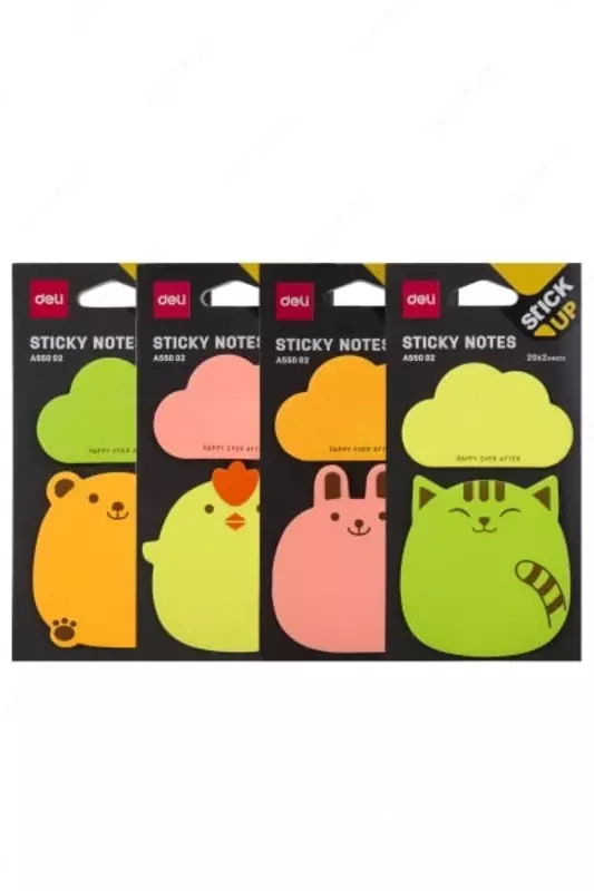 Стикеры с клеевым краем Deli 76 х 76 мм  20 л х 2 цв. (Арт. - 55002-EA) Ассортимент