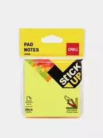 Стикеры с клеевым краем Deli EasyPad 76 х 76 мм  25 л х 4 цв (Арт. - 02002-EA) Неон. ассорти