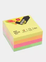  Стикеры с клеевым краем Deli 76 х 76 мм  100 л х 4 цв (Арт. - 03003-EA) Неон. ассорти - 