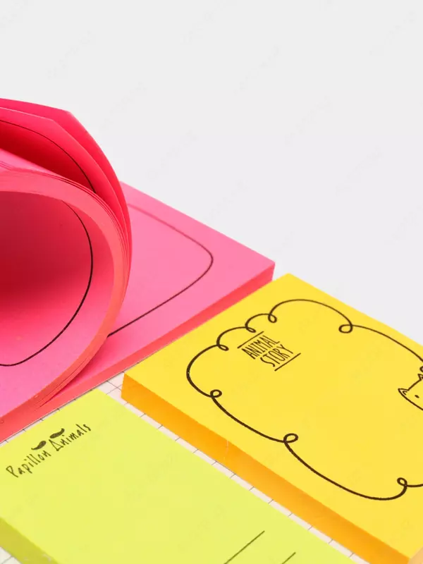   Стикеры с клеевым краем Deli 76 х 95 мм  50 л х 5 цв (Арт. - 55502-EA) Неон. ассорти