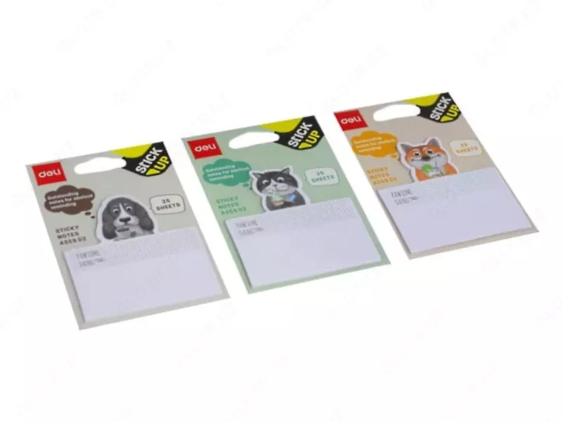 Yopishqoq qirrali stikerlar Deli 76 x 84 mm  25 l. (Art. - 55902-EA) Assortiment