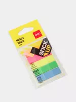  Индекс-закладки с клеевым краем Deli44 х 12 мм  20 шт х 5 цв. (Арт. - 10202-EA) неон. ассорти - 