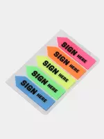  Индекс-закладки с клеевым краем Deli Sign Here 44 х 12 мм  5 цв х 20 шт. (Арт. - 11302-EA) Стрелка - 
