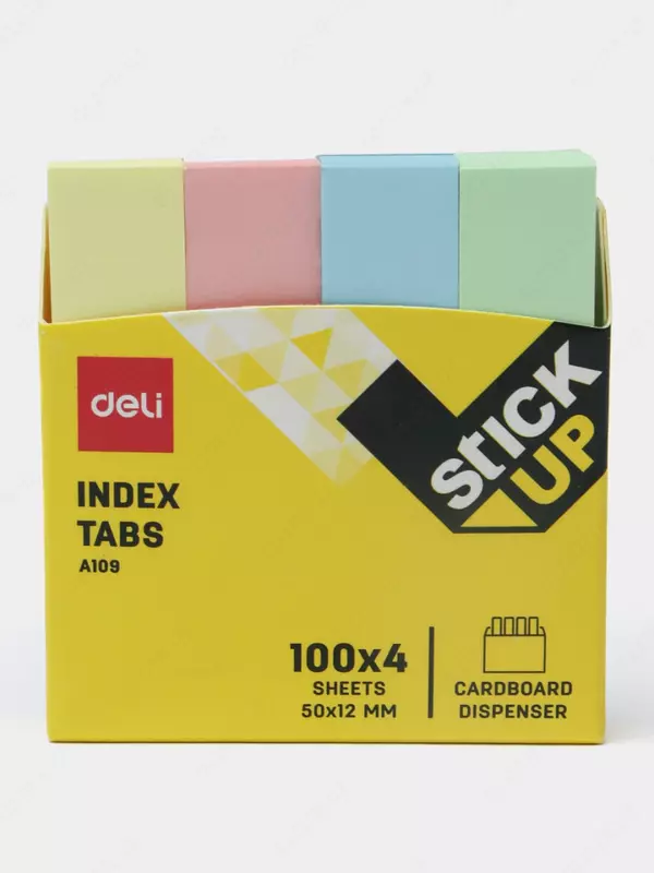Индекс-закладки с клеевым краем Deli 50 х 12 мм  100 шт х 4 цв. (Арт. - 10902-EA) Цв. ассорти