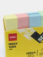  Индекс-закладки с клеевым краем Deli 50 х 12 мм  100 шт х 4 цв. (Арт. - 10902-EA) Цв. ассорти - 
