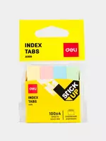   Индекс-закладки с клеевым краем Deli 50 х 12 мм  100 шт х 4 цв. (Арт. - 10902-EA) Цв. ассорти