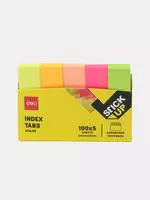 Индекс-закладки с клеевым краем Deli 50 х 15 мм  5 цв х 20 шт. (Арт. - 11402-EA)