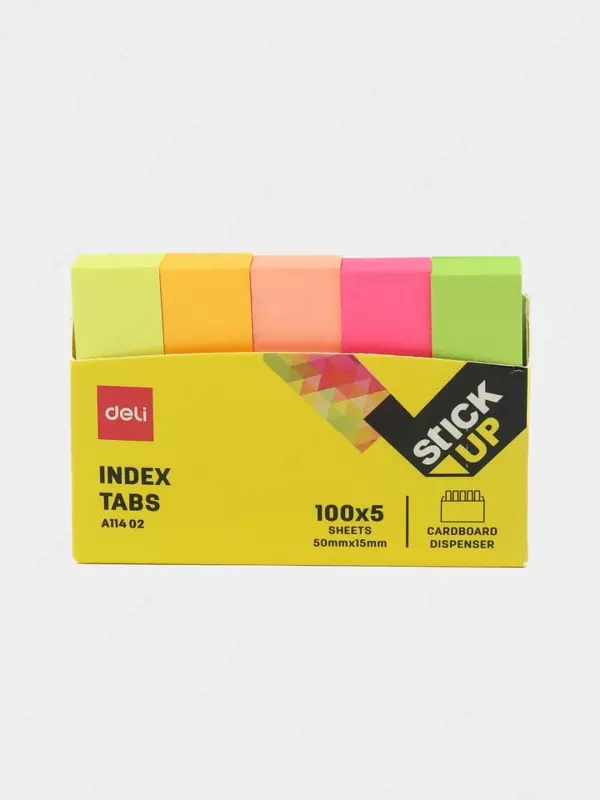 Индекс-закладки с клеевым краем Deli 50 х 15 мм  5 цв х 20 шт. (Арт. - 11402-EA)