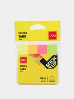 Индекс-закладки с клеевым краем Deli 76 х 19 мм  100 шт х 4 цв. (Арт. - 11202-EA) Неон. ассорти - 
