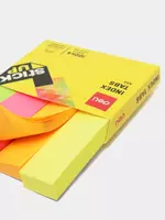   Индекс-закладки с клеевым краем Deli 76 х 19 мм  100 шт х 4 цв. (Арт. - 11202-EA) Неон. ассорти