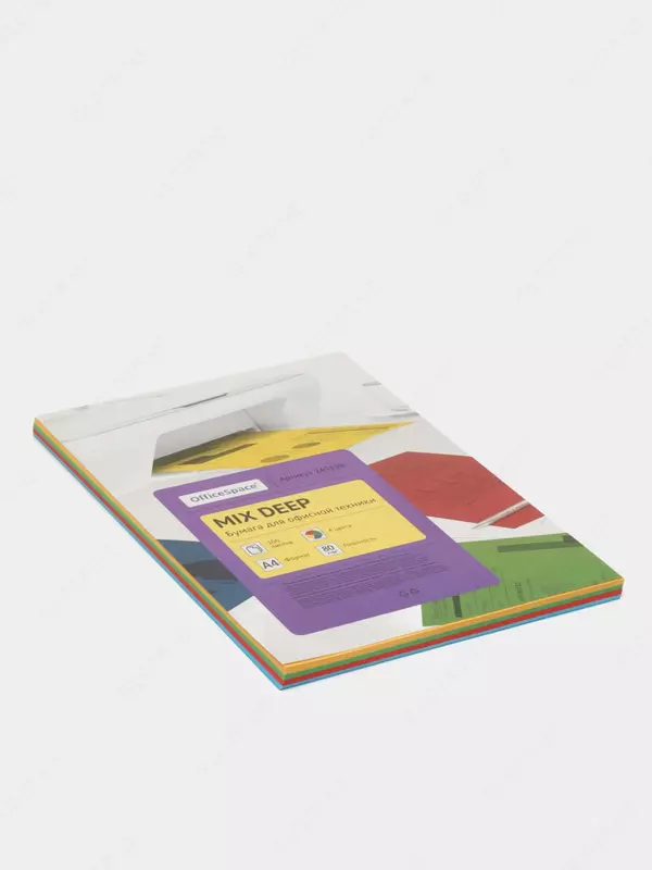Цветная Бумага OfficeSpace Mix Deep А4  100 л х 4 цв  80 г/м2 (Арт. - 245198) Ассортимент