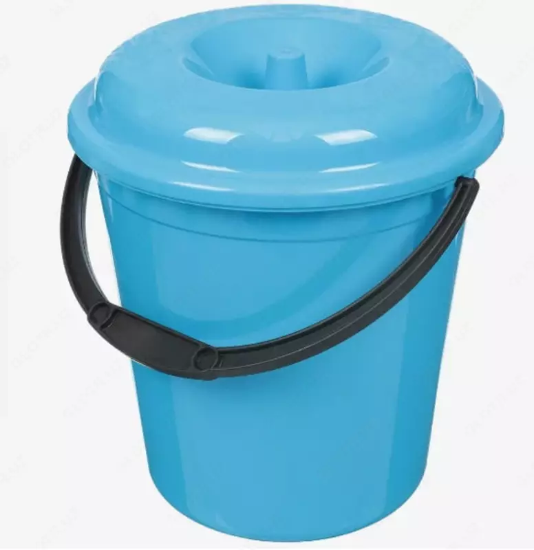 Maishiy ehtiyojlar uchun qopqoqli plastik chelak (15 l) Assortiment