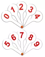 Веер-касса Стамм цифр от 0 до 9 (Арт. - ВК10) Белый/красный