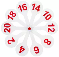 Веер-касса Стамм цифр от 1 до 20 (Арт. - ВК05) Белый/красный