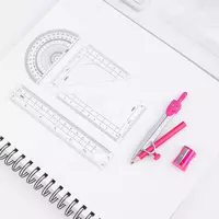  Metall/plastmassa kompas Deli Echki oyogi  31 sm  qalam (Art. - 600-H) toplam - 