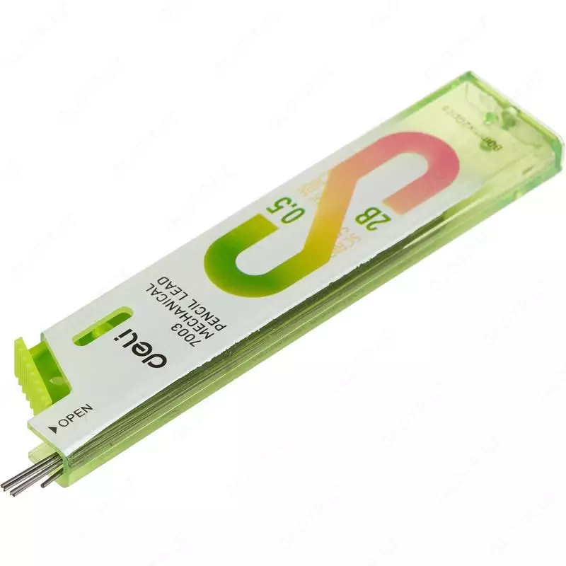   Сменные грифели Deli 0.5 мм  2В  пенал  20 шт (Арт. - 7003) Ассортимент