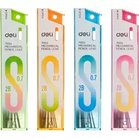 Сменные грифели Deli 0.7 мм  2В  пенал  20 шт (Арт. - 7004) Ассортимент