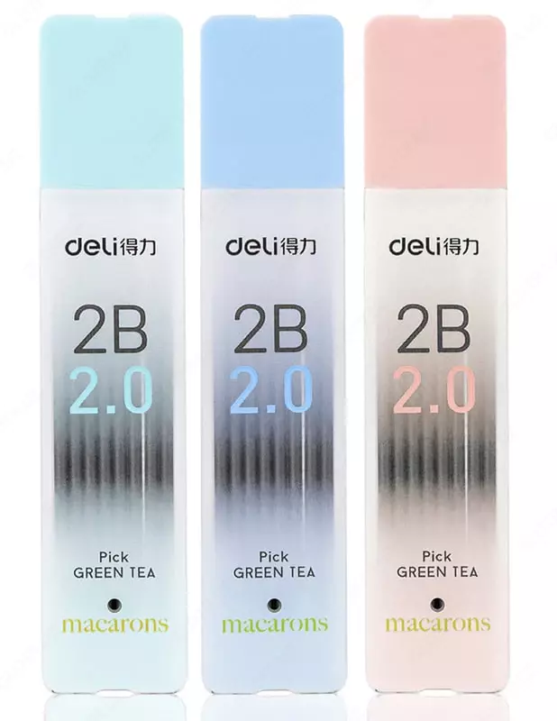 Ozgartirish simlari Deli 2 mm  2B  qalam qutisi  8 dona (Art. - 58804) Assortiment