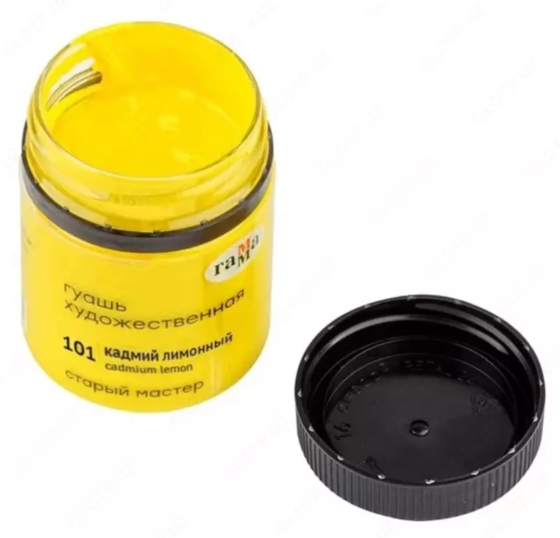 Художественная Гуашь №101 Гамма Старый Мастер  банка 40 мл. (Арт. - 12112040101) Кадмий лимонный