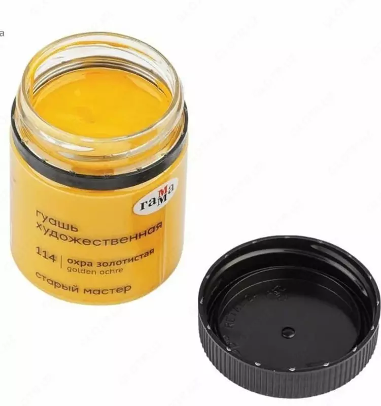 Художественная Гуашь №114 Гамма Старый Мастер  банка 40 мл. (Арт. - 12112040114) Охра золотистая