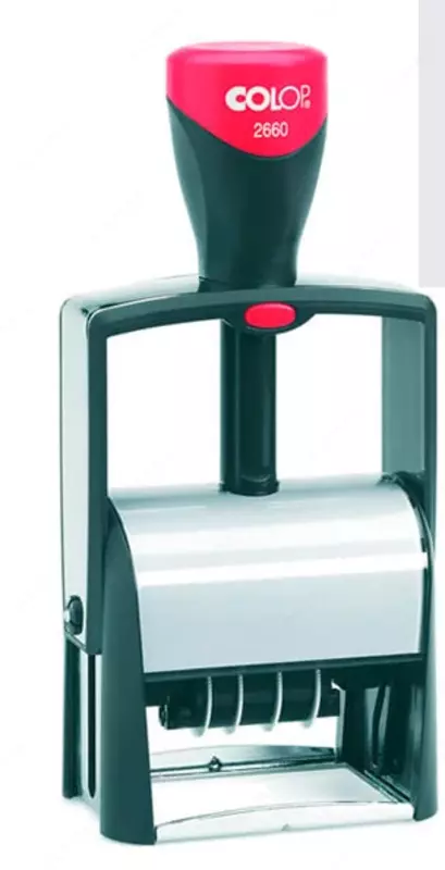  Штемпельный самонаборный датер Colop 2660 D04  7 строк  анг. чр/сн (Арт. - 106702) - 