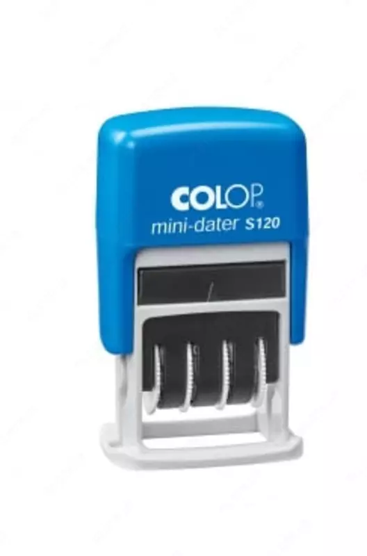 Marka avtomatik mini-dater Colop S120 D04 eng. d/d  bir qator (m. - 104729) Moviy