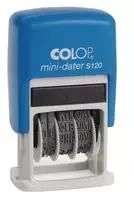 Штемпельный автоматический мини-датер Colop S120 D19 рус. сн/сн  одна строка (Арт. - 104804) Синий