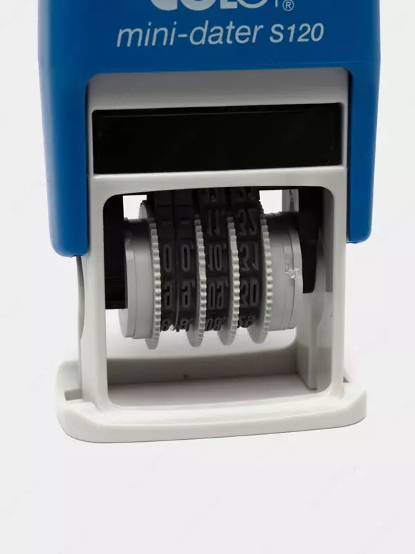 Штемпельный автоматический мини-датер Colop S120 SD D03  сн/сн  одна строка (Арт. - 134252) Синий - 