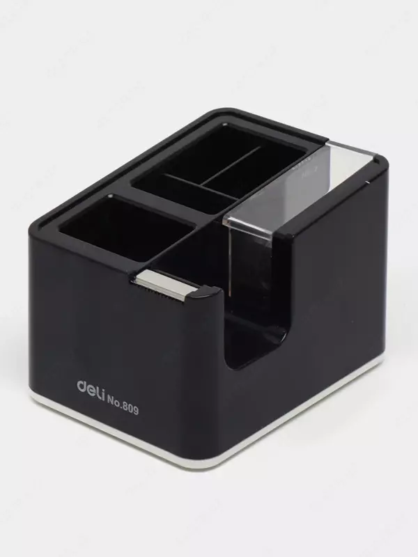 Универсальный диспенсер для канцелярского скотча Deli  лента 18 мм (Арт. - 809) Черный