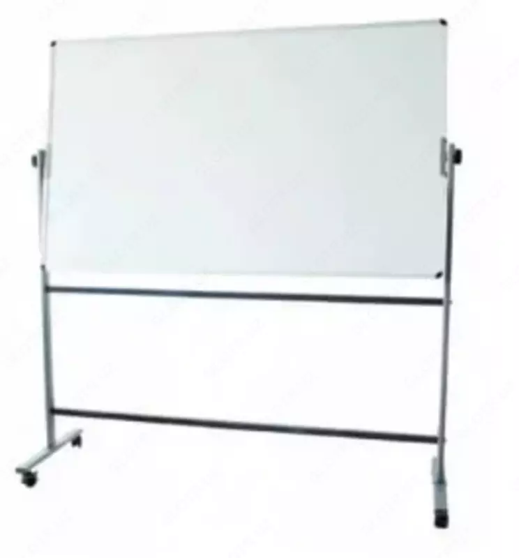 Белая магнитно-маркерная доска на роликовой опоре Deli 90 х 120 см (Арт. - 7882) Двусторонняя
