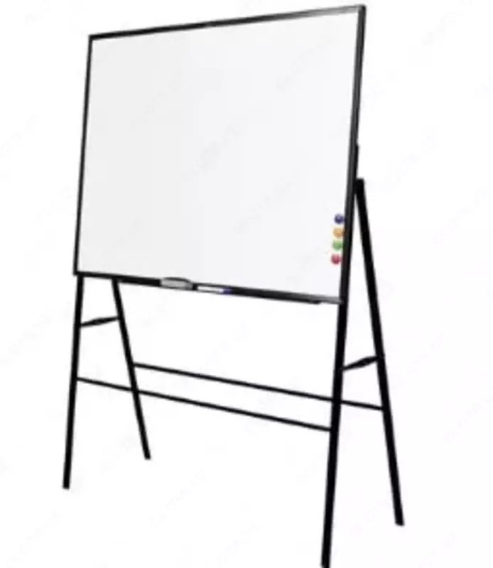 Белая магнитно-маркерная доска на подставке Deli 90 х 120 см (Арт. - 8784) Односторонняя