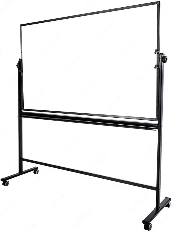  Белая магнитно-маркерная доска на роликовой опоре Deli 90 х 180 см (Арт. - 7884) Двусторонняя - 