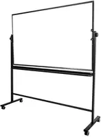  Белая магнитно-маркерная доска на роликовой опоре Deli 90 х 180 см (Арт. - 7884) Двусторонняя - 