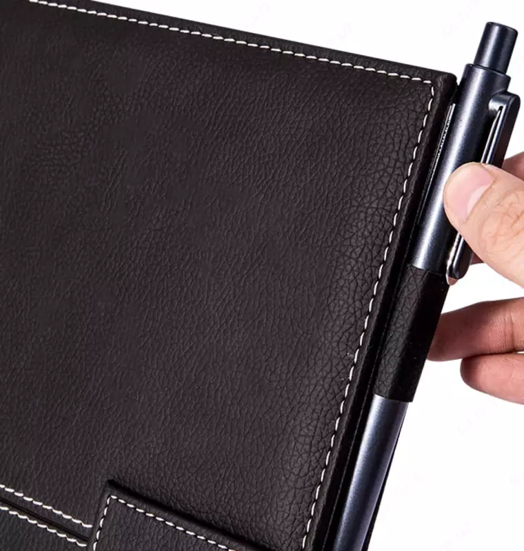   Ежедневник для записей (клетка) Deli иск. кожа  185 х 260 мм  120 л (Арт. - 3344-bk) Черный