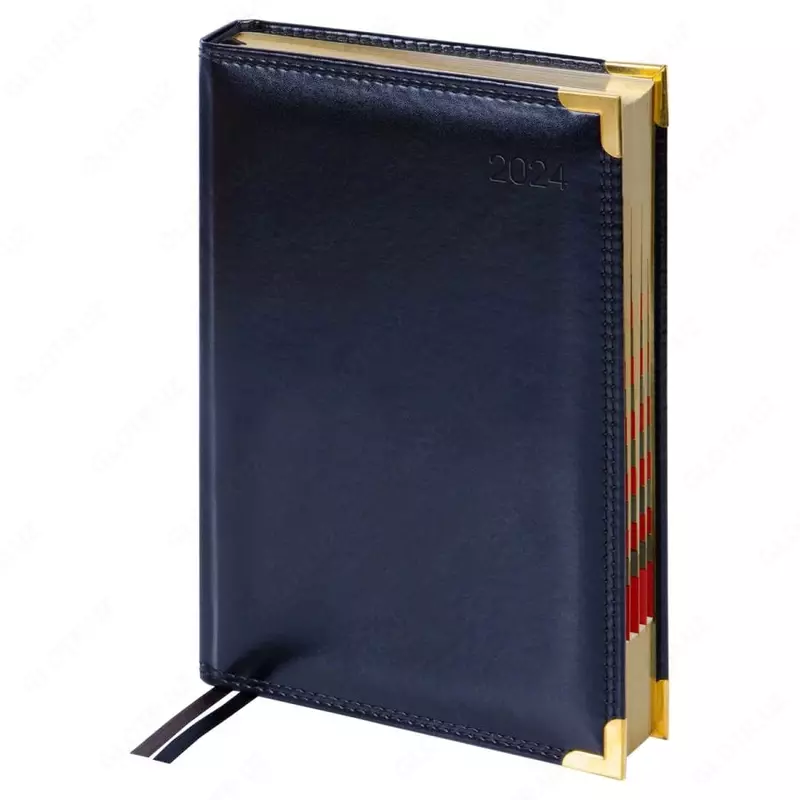 Датированный Ежедневник 2024 г. Delucci  иск. кожа  А5  184 л (Арт. - DD4_89501) Черный