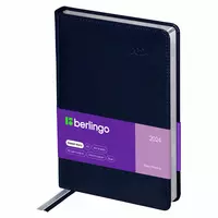 Датированный Ежедневник 2024 г. Berlingo Silver Pristine  иск. кожа  А5  184 л (Арт. - DD4_82503) Синий