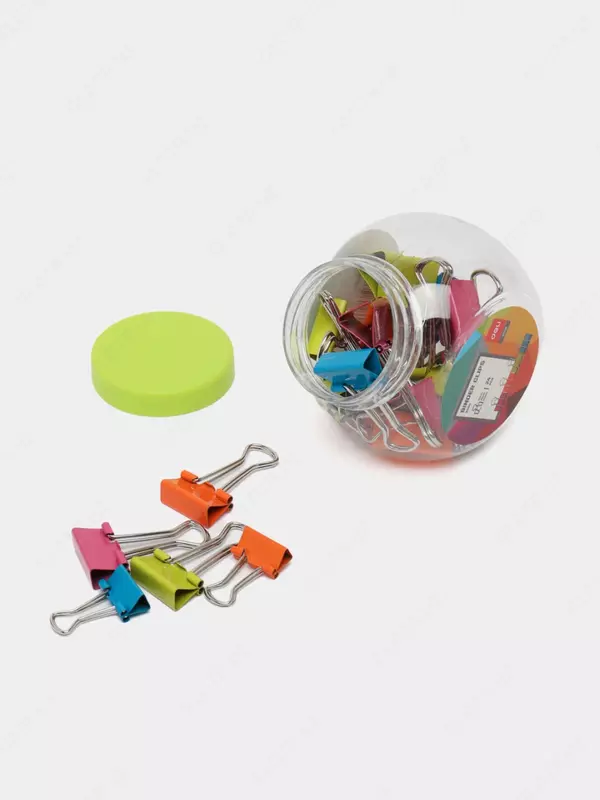 Deli 15/19/25 mm metall qogoz qisqichlari toplami  24 dona. (m. - 8560) Pol. turli xil