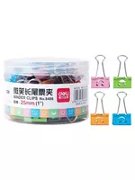 Упаковка металлических зажимов для бумаг Deli Smile  25 мм  48 шт. (Арт. - 8486) Цв. ассорти