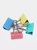  Упаковка металлических зажимов для бумаг Deli 32 мм  24 шт. (Арт. - 8553) Цв. ассорти - 