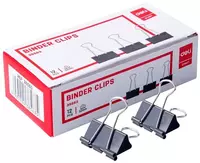 Упаковка металлических зажимов для бумаг Deli 41 мм  12 шт. (Арт. - 38562) Черные