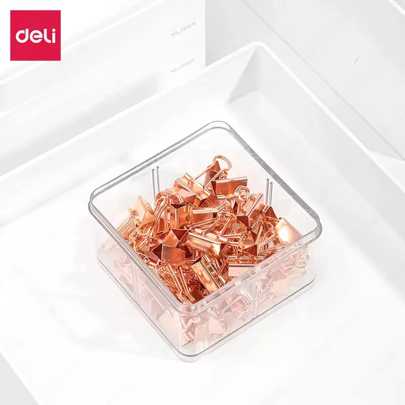  Deli metall qogoz qisqichlari toplami 19 mm  50 dona. (Art. - 78204) Oltin - 