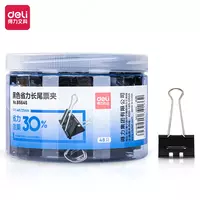 Упаковка металлических зажимов для бумаг Deli 25 мм  48 шт. (Арт. - 8564-S) Черные