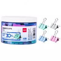 Упаковка металлических зажимов для бумаг Deli 32 мм  24 шт. (Арт. - 8553S) Цв. ассорти