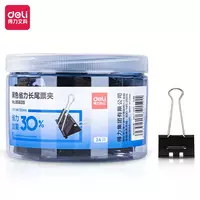 Упаковка металлических зажимов для бумаг Deli 32 мм  24 шт. (Арт. - 8563-S) Черные