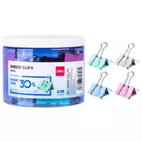 Упаковка металлических зажимов для бумаг Deli 50 мм  12 шт. (Арт. - 8551S) Цв. ассорти