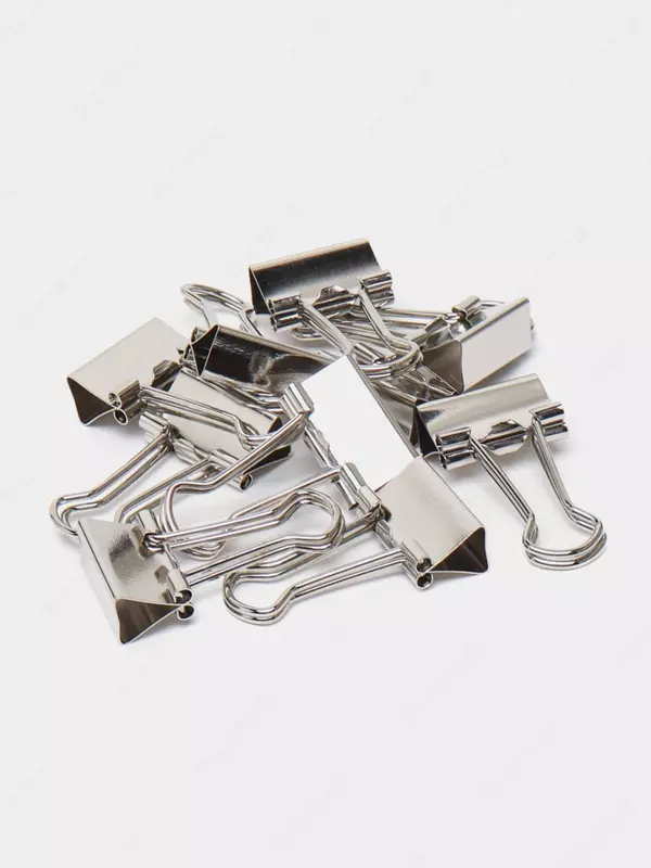   Yashil seriyali Berlingo metall qogoz qisqichlari toplami  19 mm  10 dona. (Art. - BC_1019J) Kumush