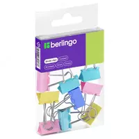 Berlingo metall qogoz qisqichlari toplami 19 mm  10 dona. (Art. - BC1019e) Pol. pastel