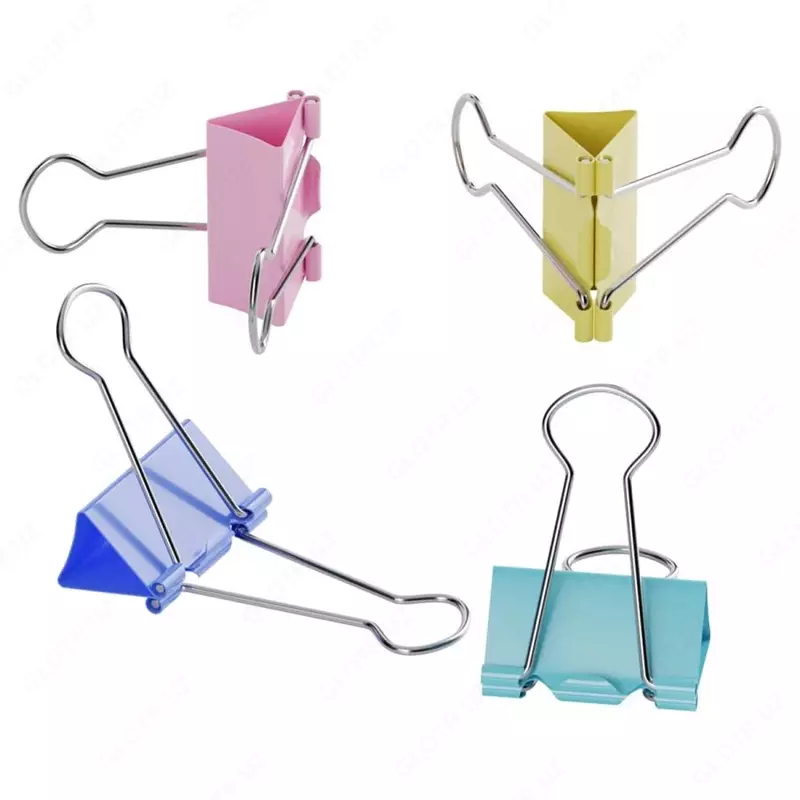  Berlingo metall qogoz qisqichlari toplami 19 mm  10 dona. (Art. - BC1019e) Pol. pastel - 