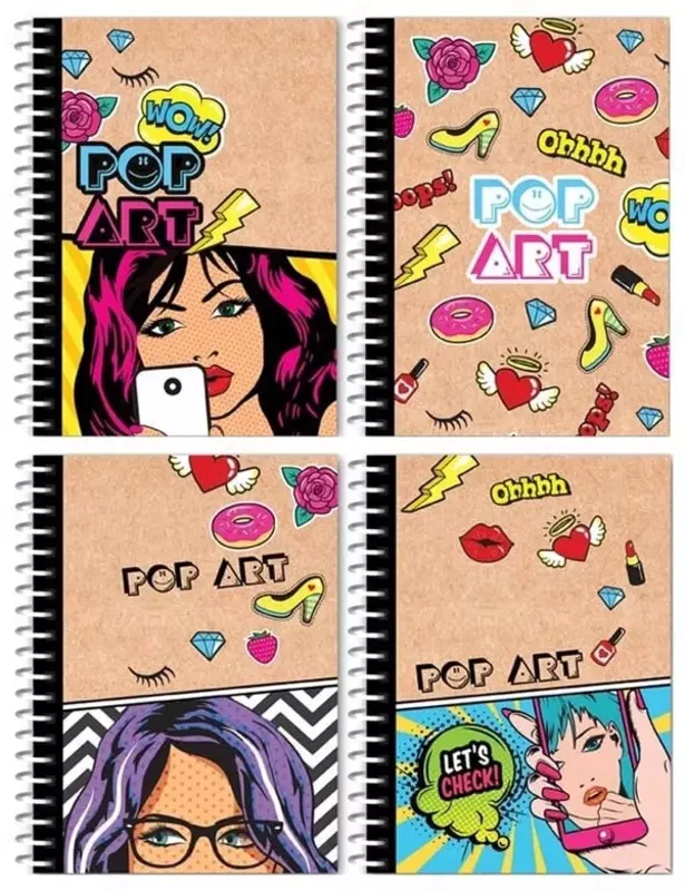 Noutbuk BG Pop art  A6  80 l  taroq  yaltiroq laminatsiya (Art. - ZKT6gr80_lg_8328) Assortiment