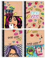 Noutbuk BG Pop art  A6  80 l  taroq  yaltiroq laminatsiya (Art. - ZKT6gr80_lg_8328) Assortiment